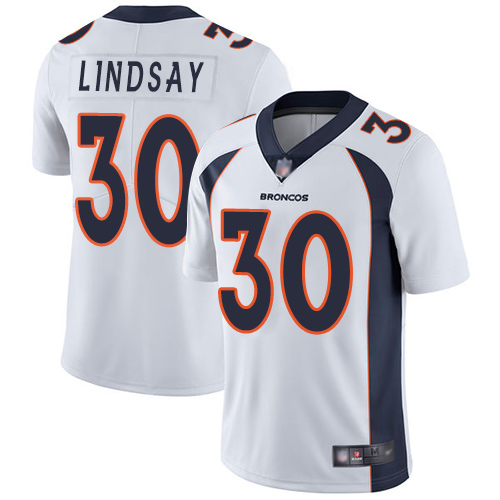 Men Denver Broncos #30 Phillip Lindsay White Vapor Untouchable Limited Player Football NFL Jersey->denver broncos->NFL Jersey
